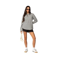 Edikted Women's Stripey Oversized Bell Sleeve Top