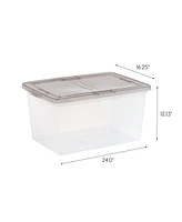 Iris Usa 58 Quart Snap Top Plastic Storage Box, 5 Pack