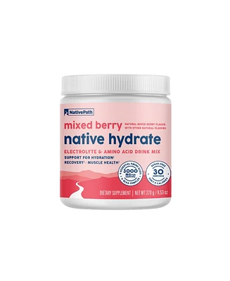 NativePath Native Hydrate, Zero Sugar, Electrolytes Powder with BCAAs, Mixed Berry Hydration Powder, Keto & Paleo Friendly, 30 Servings