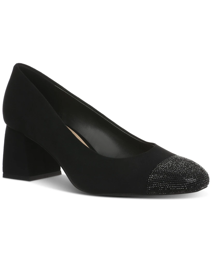 On 34th Tillyy Cap-Toe Block-Heel Pumps, Created for Macy's