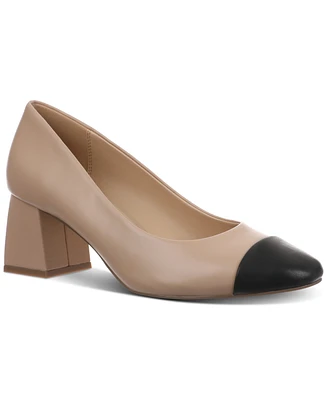 On 34th Tillyy Cap-Toe Block-Heel Pumps, Created for Macy's