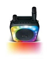 Brookstone Karaoke Dynamite Duo Wireless Led Speaker With 2 Wireless Microphones