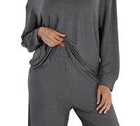 Honeydew Women's 2-Pc. Henley French Terry Pajamas Set