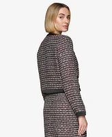 Karl Lagerfeld Paris Women's Open-Front Tweed Jacket