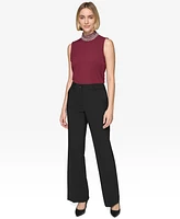 Karl Lagerfeld Paris Women's High-Rise Wide-Leg Pants