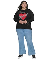 Karl Lagerfeld Paris Plus Beaded Heart Sweater, Created for Macy's