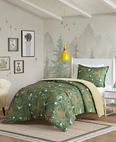 Mi Zone Kids Heath Forest Animals Plush Reversible -Pc. Comforter Set
