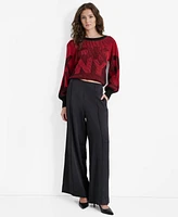 Dkny Women's High-Rise Wide-Leg Pintuck Pants