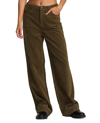 Rvca Juniors' Coco High-Rise Corduroy Pants