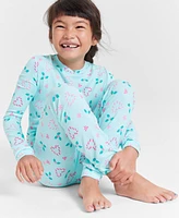 Cuddl Duds Girls Candy Cane Brushed Knit Pajama Set