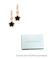 Adornia Gold Cubic Zirconia White Clover Earrings