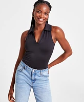 And Now This Women's Polo-Collar Sleeveless Bodysuit, Created for Macy's