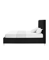 Inspired Home Catelyn Velvet Platform Bed Queen