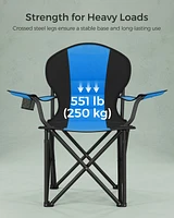 Slickblue Heavy-Duty Folding Camping Chair with 551 lb Max Capacity