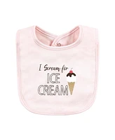 Hudson Baby Infant Girls Cotton Bibs, Banana Split, One Size