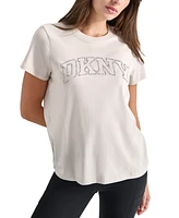 Dkny Women's Varsity Rhinestone-Logo Crewneck Top