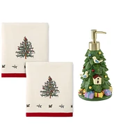 Spode Christmas Tree 3-Pc. Lotion Pump & Towel Set