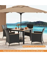Vebreda 5 Pieces Patio Dining Table Set for 4 with Umbrella Hole