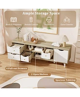 Sugift Tv Stand for TVs up to 55 Inch Television Cabinet