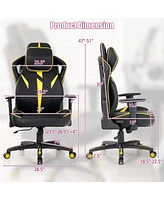 Sugift Ergonomic Gaming Chair with Adjustable Height and Reclining Backrest