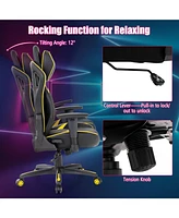 Sugift Ergonomic Gaming Chair with Adjustable Height and Reclining Backrest