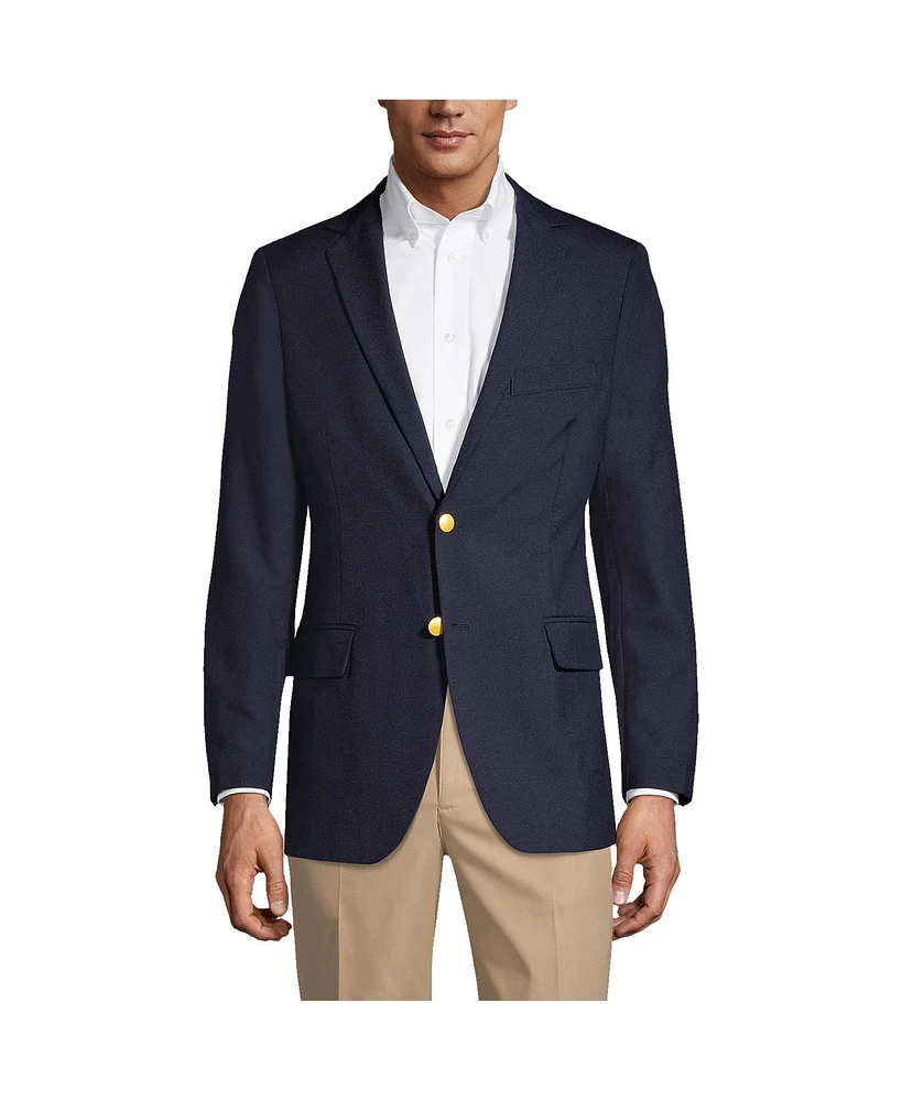 Lands' End Big & Tall School Uniform Tailored Fit Hopsack Blazer