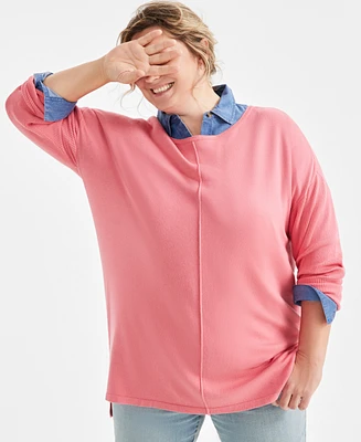 Style & Co Plus Knit Seam-Front Tunic Top, Created for Macy's