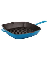 BergHOFF Neo 5pc Cast Iron Cookware Set with Slotted Steak Press, Blue