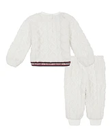 Tommy Hilfiger Baby Girl Cable Sherpa Sweatsuit 2-Piece Set