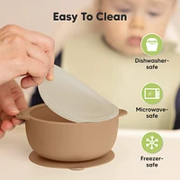 KeaBabies 2-Pack Prep Baby Bowls with Suctions & Lids, Silicone for Boy, Girl, Toddler Suction Bowl, Kids Bowl Bpa-Free
