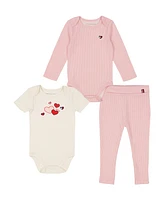 Tommy Hilfiger Baby Girl 2-Pack Ribbed Logo Bodysuits and Legging 3-Piece Set