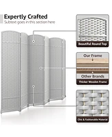 Sorbus 6 Panel Room Divider ft. Tall - Extra Wide Double Hinged Panels, Mesh Hand-Woven Design, Partition Dividers (White)