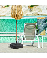 Skonyon Fillable Patio Umbrella Base with Handle Fit 1.5 Inch Umbrella Poles-Black