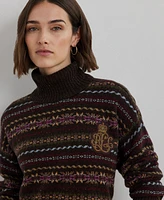 Lauren Ralph Women's Fair Isle Wool-Blend Turtleneck Sweater