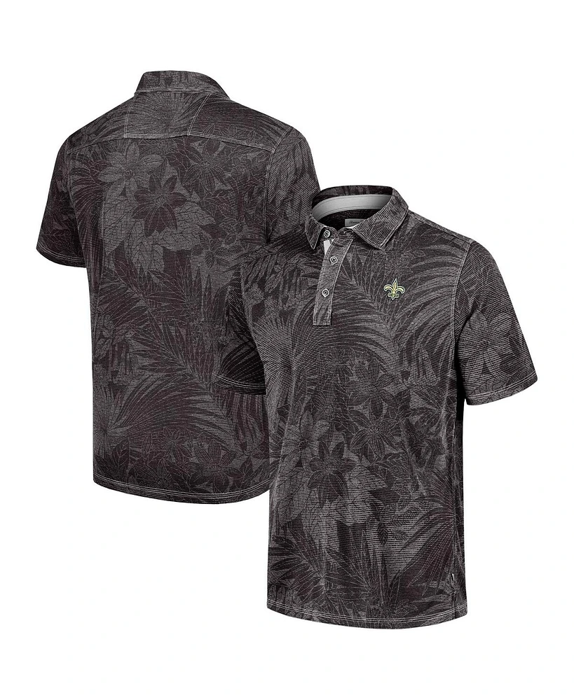 Tommy Bahama Men's Black Detroit Lions Big Tall Santiago Paradise Polo