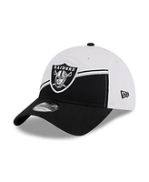 New Era Big Boys and Girls White/Black Las Vegas Raiders 2023 Sideline 9TWENTY Adjustable Hat