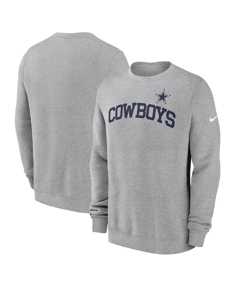 Nike Men's Heather Gray Dallas Cowboys Club Pullover Sweatshirt