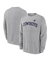 Nike Men's Heather Gray Dallas Cowboys Club Pullover Sweatshirt