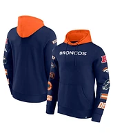 Fanatics Men's Navy/Orange Denver Broncos Patched Out Pullover Hoodie