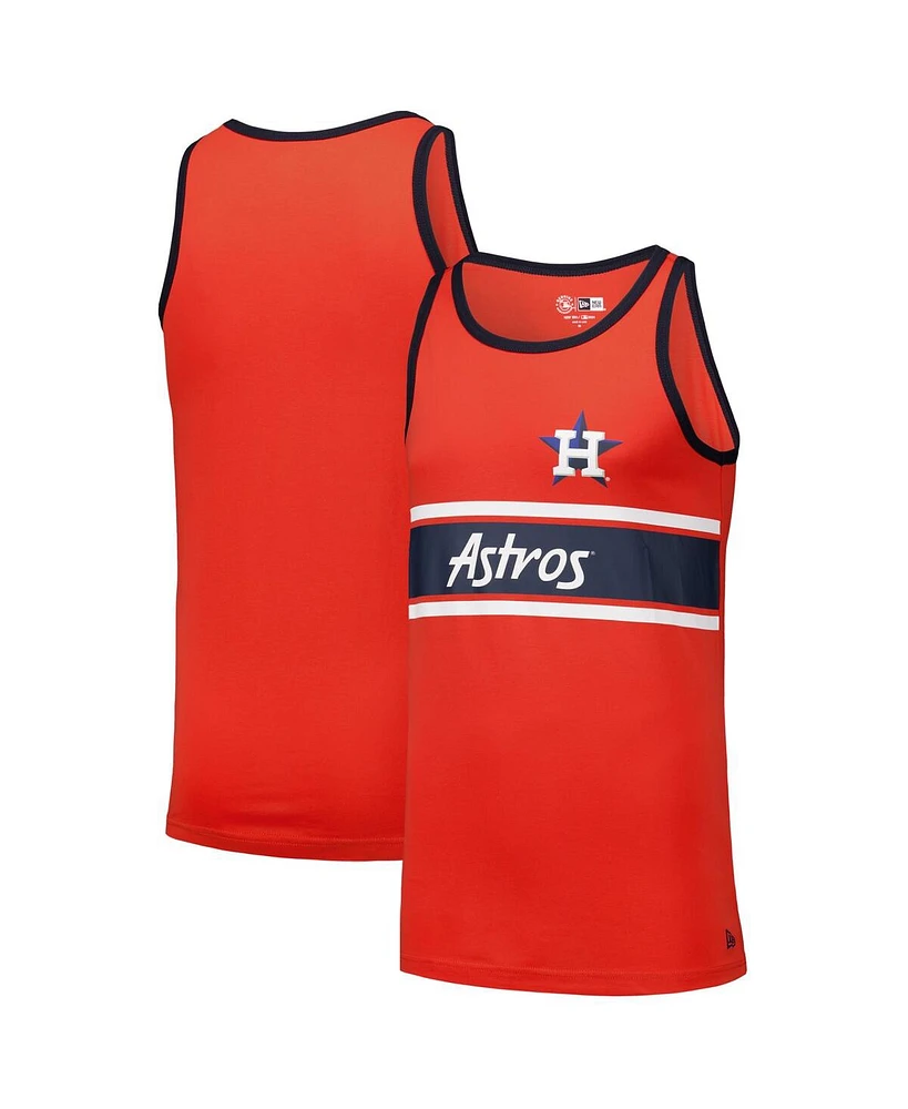 New Era Men's Orange Houston Astros Jersey Ringer Tank Top