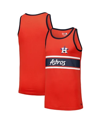 New Era Men's Orange Houston Astros Jersey Ringer Tank Top