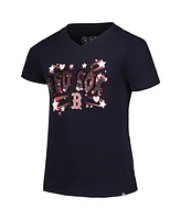 New Era Big Girls Navy Boston Red Sox Sequin V-Neck T-Shirt