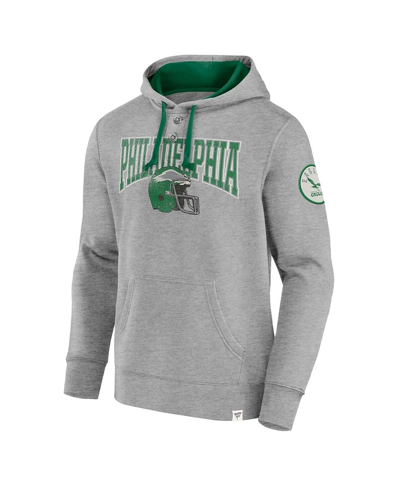 Fanatics Men's Heather Gray Philadelphia Eagles Label Maker Pullover Hoodie