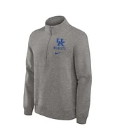 Nike Men's Heather Gray Kentucky Wildcats Primetime Club Half-Zip Sweatshirt