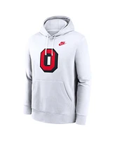 Nike Men's White Ohio State Buckeyes Legacy Logo Club Fleece Pullover Hoodie