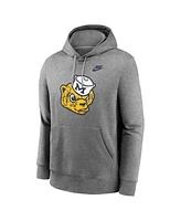 Nike Men's Heather Gray Michigan Wolverines Legacy Logo Club Fleece Pullover Hoodie