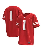 Under Armour Big Boys and Girls 1 Red Wisconsin Badgers Replica Football Jersey