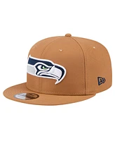 New Era Men's Tan Seattle Seahawks Color Pack 9FIFTY Snapback Hat with Side Patch