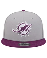 New Era Men's Gray/Purple Miami Dolphins Two-Tone Color Pack 9FIFTY Snapback Hat