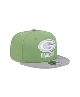 New Era Men's Green/Gray Green Bay Packers Two-Tone Color Pack 9FIFTY Snapback Hat